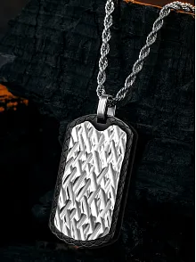 Steel Tag Burma Zincir Erkek Kolye - Asker Künyesi Desenli, Dövme Sanatı Uygulamalı, Paslanmaz Çelik