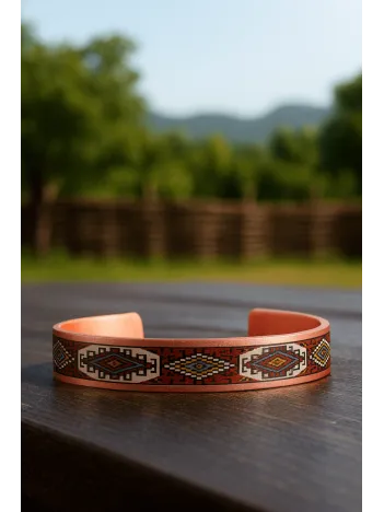 Kadın Bakır Bileklik - Rosewhite Model Özel Baskı Metal Kutu Ve Kuvars Taşı