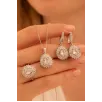 Kadın Gümüş Set - Damla Model Zirkon Taşlı Baget Süslemeli Rodyumlu Kadın Set Kadın Gümüş Set - Damla Model Zirkon Taşlı Baget Süslemeli Rodyumlu Kadın Set