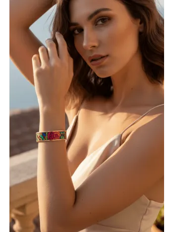 Kadın Bakır Bileklik - Roselaw Model Özel Baskı Metal Kutu Ve Doğal Taşlar