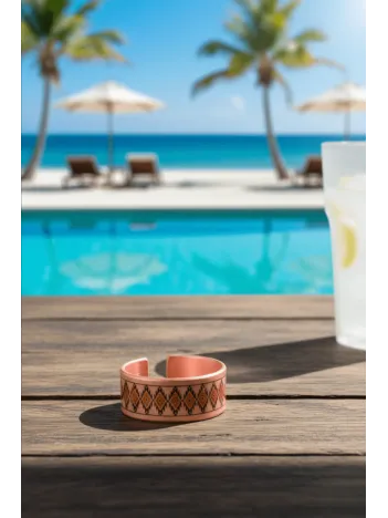 Kadın Bakır Yüzük - Lenka Model Özel Baskı Metal Kutu Ve Kuvars Taşı