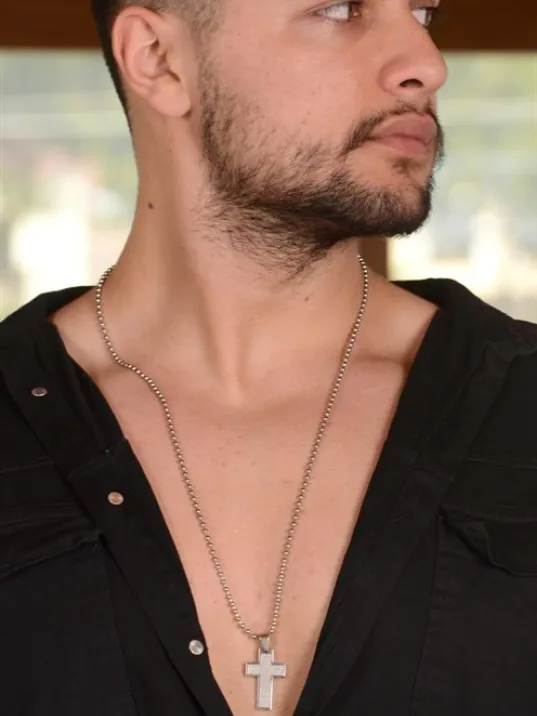 Ottoman Haç Çelik Erkek Kolye Zincir CKLHCMDLKL1-GMS