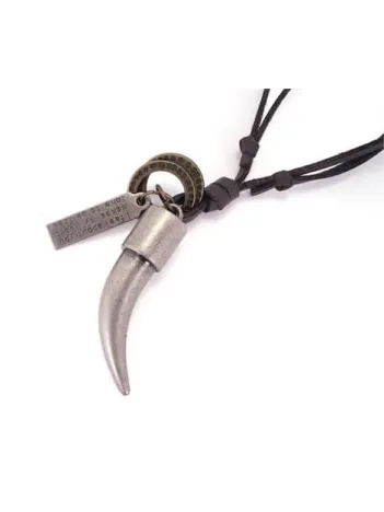 Fildişi Erkek Deri Kolye