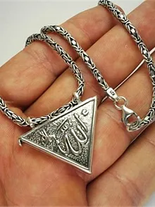 Erkek Gümüş Muskalık Cevşen Haznesi Kral Zincirli
