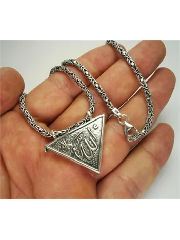 Erkek Gümüş Muskalık Cevşen Haznesi Kral Zincirli