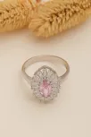 Kadın Gümüş Yüzük - Damla Model Pembe Zirkon Taşlı Baget Süslemeli Rodyumlu Kadın Yüzük Kadın Gümüş Yüzük - Damla Model Pembe Zirkon Taşlı Baget Süslemeli Rodyumlu Kadın Yüzük