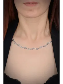 Ayışığı Kalp Figürlü Çiçek Desenli Gümüş Kadın Kolye - GKLAYISIGI1-GMS