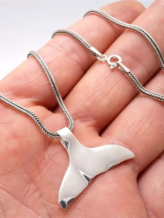 Balina Kuyruğu Erkek Gümüş Kolye Zincir