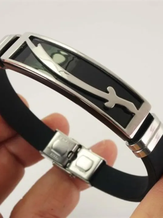 Zülfikar Kılıç Kauçuk Çelik Erkek Bileklik