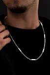 2,8mm Gümüş Erkek Kolye Zincir Kral Model Şarnelli Kare Parçalı 2,8mm Gümüş Erkek Kolye Zincir Kral Model Şarnelli Kare Parçalı