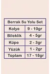 Berrak Bayan Zirkon Taşlı Gümüş Su Yolu Set - Kolye, Bileklik, Küpe, Yüzük