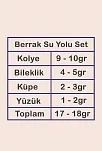 Berrak Bayan Zirkon Taşlı Gümüş Su Yolu Set - Kolye, Bileklik, Küpe, Yüzük