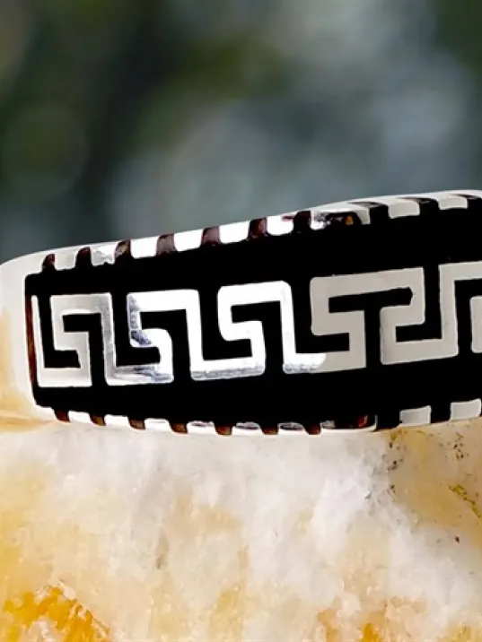 Grek Desenli Klasik Erkek Gümüş Yüzük