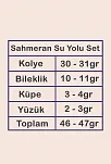 Kadın Gümüş Takı Seti - Şahmeran Yuvarlak Model Zirkon Taşlı Kolye, Bileklik, Yüzük, Küpe Tam Set
