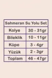 Kadın Gümüş Takı Seti - Şahmeran Yuvarlak Model Zirkon Taşlı Kolye, Bileklik, Yüzük, Küpe Tam Set