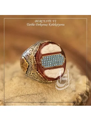 İslam Usta Tasarımı Berceste Model 1 Gümüş Erkek Yüzük