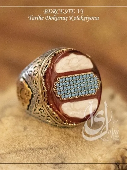 İslam Usta Tasarımı Berceste Model 1 Gümüş Erkek Yüzük