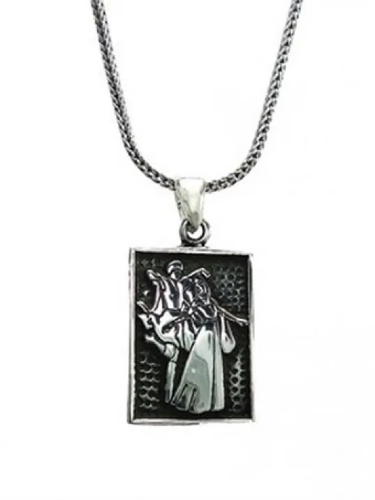 Çerkez Figürlü Erkek Bayan Gümüş Kolye