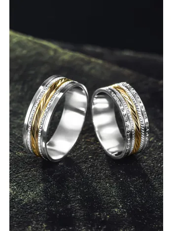 Erkek Kadın Gümüş Alyans – Altın Detaylı Şerit Desenli Özel Tasarım Şık ve Dayanıklı Erkek Kadın Yüzük Erkek Kadın Gümüş Alyans – Altın Detaylı Şerit Desenli Özel Tasarım Şık ve Dayanıklı Erkek Kadın Yüzük