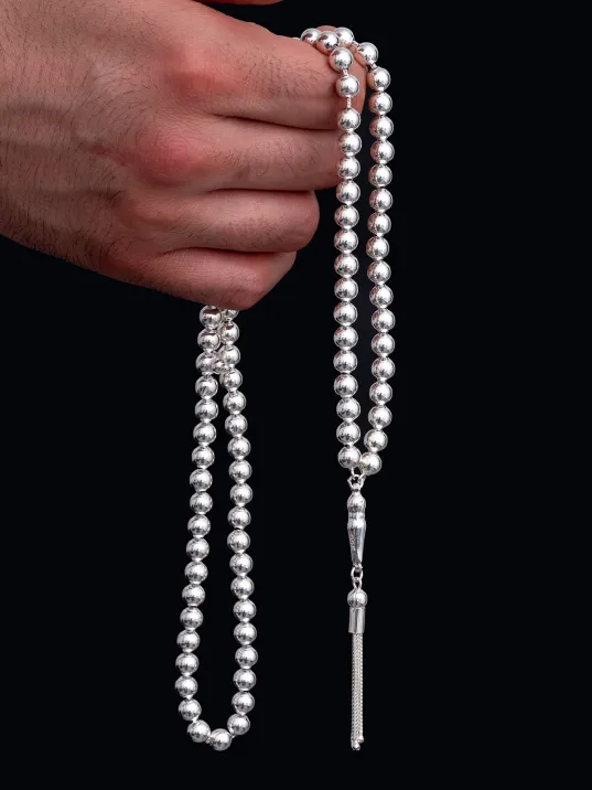 Erkek Gümüş Tespih - Düz Küre 99’luk Namaz Tespihi Gümüş Tespih Erkek Gümüş Tespih - Düz Küre 99’luk Namaz Tespihi Gümüş Tespih