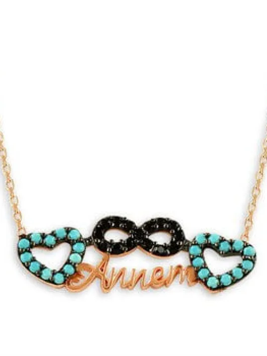 ANNEYE HEDİYE KALP SONSUZLUK BAYAN GÜMÜŞ KOLYESİ