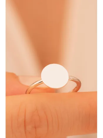 Kadın Gümüş Yüzük - El İşçiliği Gümüş Yuvarlak Motifli İnce Kadın Yüzük