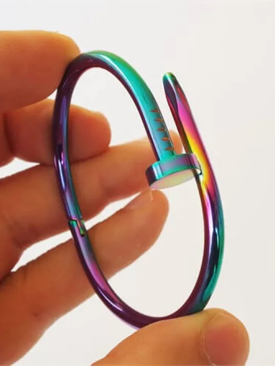 Fosforlu Hakiki 316L Çelik Çivi Bileklik Unisex Model!!