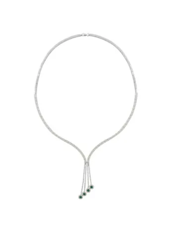 İkarus Zümrüt Taşlı Bayan Gümüş Kolye