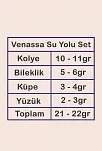 Venessa Bayan Zümrüt Taşlı Gümüş Su Yolu Set - Kolye, Bileklik, Küpe, Yüzük