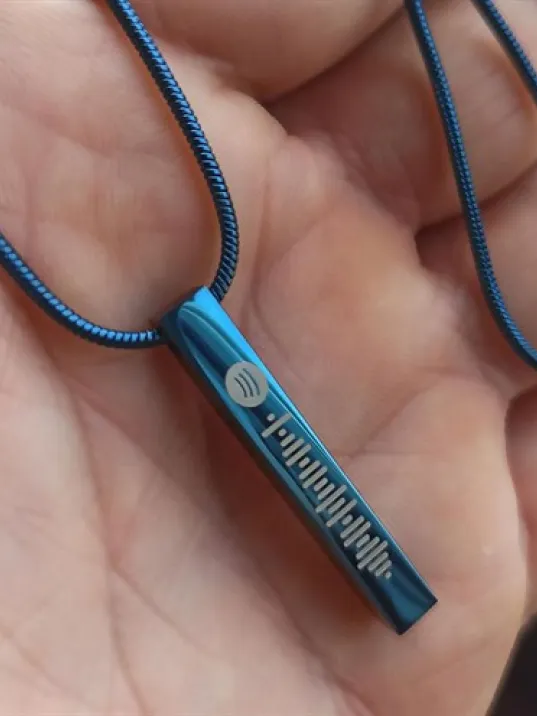 Spotify Şarkı Kodlu Çelik Mavi Bar Çubuk Kolye Snake Zincir CKLSPOTYKLY-MAV Spotify Şarkı Kodlu Çelik Mavi Bar Çubuk Kolye Snake Zincir CKLSPOTYKLY-MAV