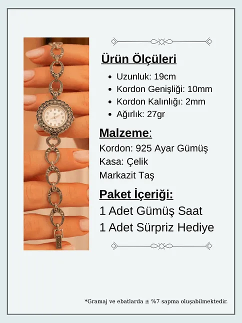 Larissa Markazit Taş Detaylı Bayan Gümüş Saat Larissa Markazit Taş Detaylı Bayan Gümüş Saat
