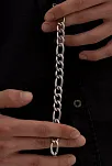 Erkek Çelik Bileklik Figaro Çelik Bileklik 10 Mm Kalın Model