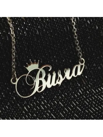 Kral Taç Imza Gümüş Renk Büşra Yazılı Bayan Gümüş Kolye Zincir Gklgmsısımt Kral Taç Imza Gümüş Renk Büşra Yazılı Bayan Gümüş Kolye Zincir Gklgmsısımt