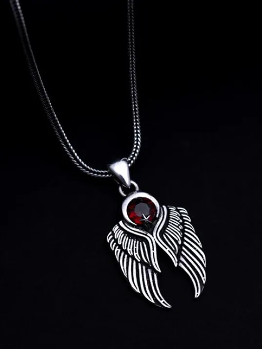 Ay Yıldızlı Kanatlı Erkek Gümüş Kolye Zincir Ay Yıldızlı Kanatlı Erkek Gümüş Kolye Zincir