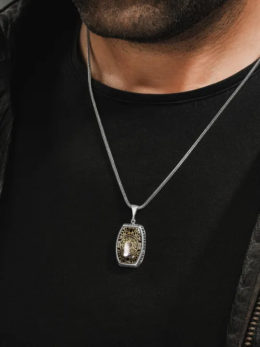 Erkek Gümüş Kolye - Kehribar Hz. Süleyman Mührü Erkek Gümüş Kolye Erkek Gümüş Kolye - Kehribar Hz. Süleyman Mührü Erkek Gümüş Kolye