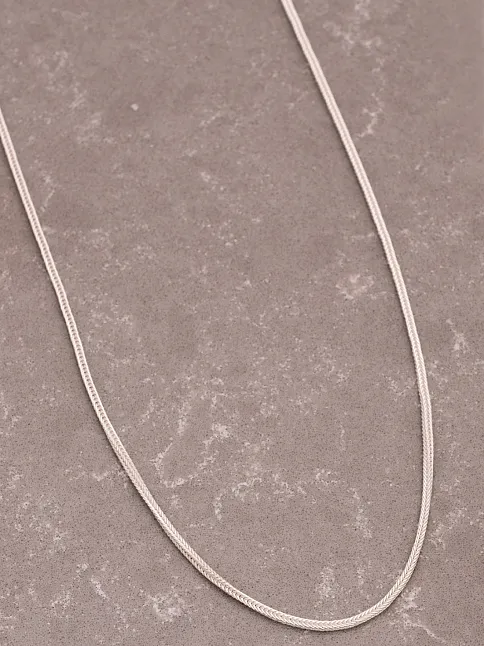 Kadın Gümüş Kolye - 1.6mm Beyaz Tilki Kuyruğu Zincir Gümüş Kadın Kolye