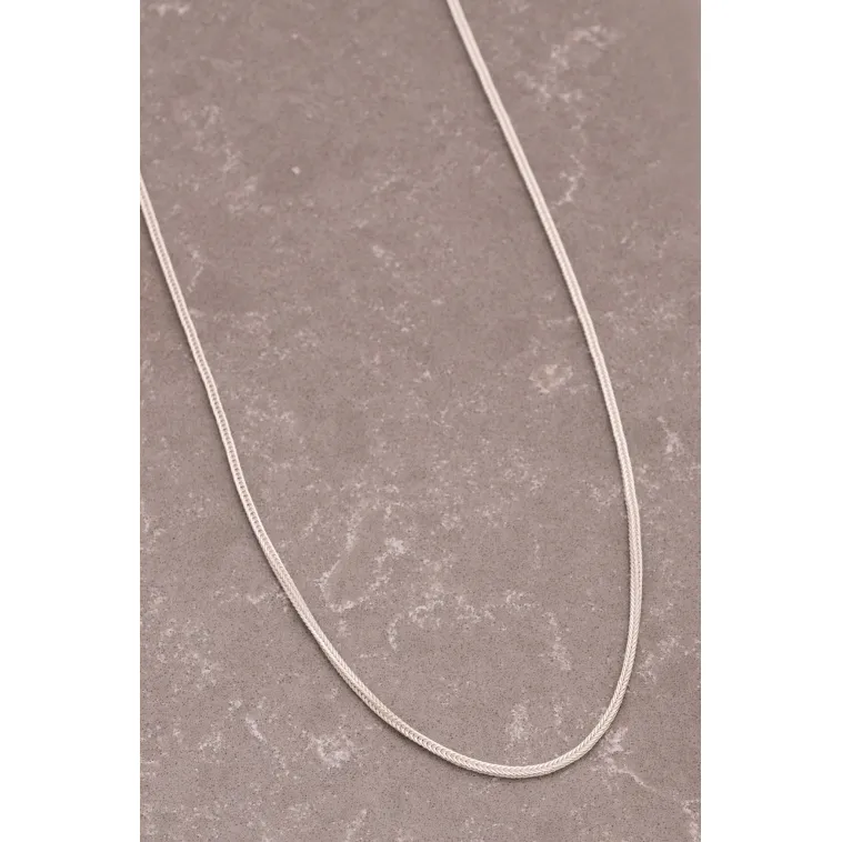 Kadın Gümüş Kolye - 1.6mm Beyaz Tilki Kuyruğu Zincir Gümüş Kadın Kolye
