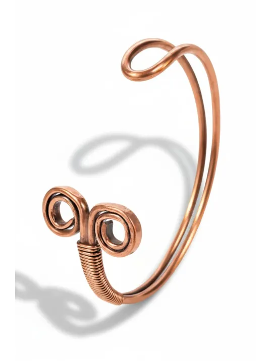 Kadın Bakır Bileklik - Koç Burcu Model Kelepçe Bileklik Bilezik Metal Kutu Ve Doğal Taşlar