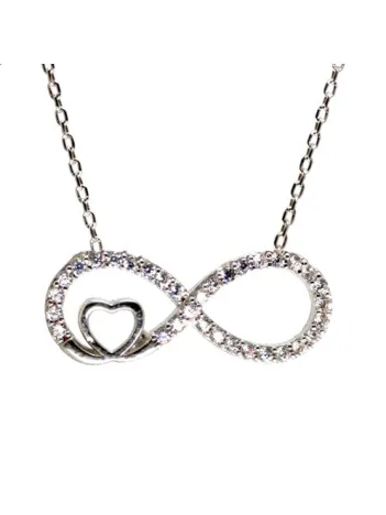 Kalpli Sonsuzluk Bayan Gümüş Kolye