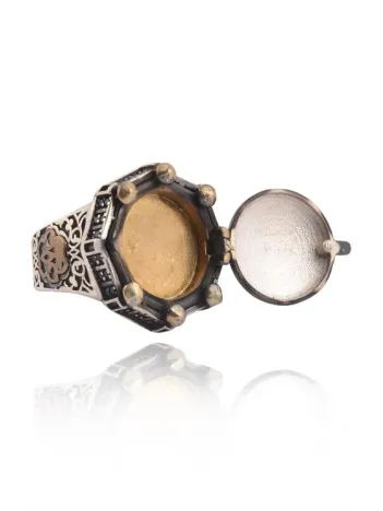 Osmanlı Motif İçi Açılabilen 925 Ayar Erkek Gümüş Yüzük GYZOSMNLMTF-GMS