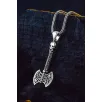 Viking Çift Başlı Savaş Baltası Erkek Gümüş Kolye 925 Ayar Mat Siyah Viking Çift Başlı Savaş Baltası Erkek Gümüş Kolye 925 Ayar Mat Siyah