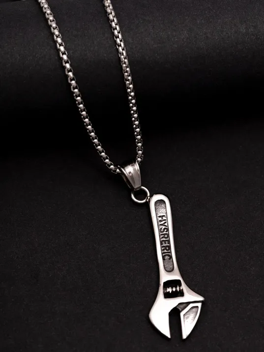 Ingiliz Anahtarı Erkek Kolye - Ingiliz Anahtarı Model Erkek Çelik Kolye - Usta Kolyesi