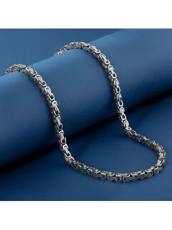 Erkek Çelik Kral Zincir Kolye Orta Kalınlıkta 5mm