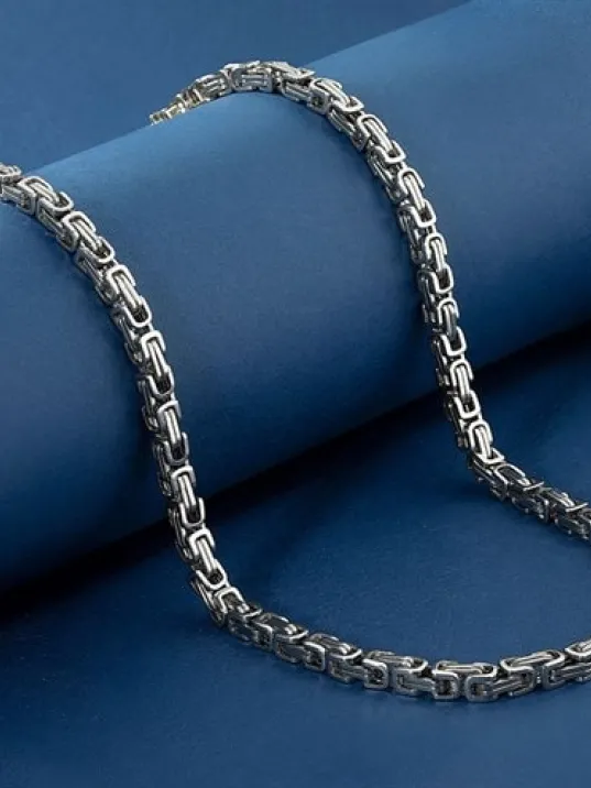 Erkek Çelik Kral Zincir Kolye Orta Kalınlıkta 5mm