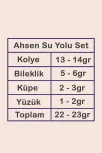 Ahsen Gümüş Su Yolu Set - Bileklik,Yüzük,Küpe,Kolye