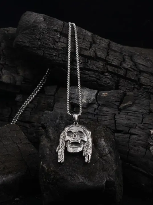 OttoMan Kuru Kafa İskelet Erkek Çelik Zincir Kolye CKLKURUKFAA-GMS OttoMan Kuru Kafa İskelet Erkek Çelik Zincir Kolye CKLKURUKFAA-GMS
