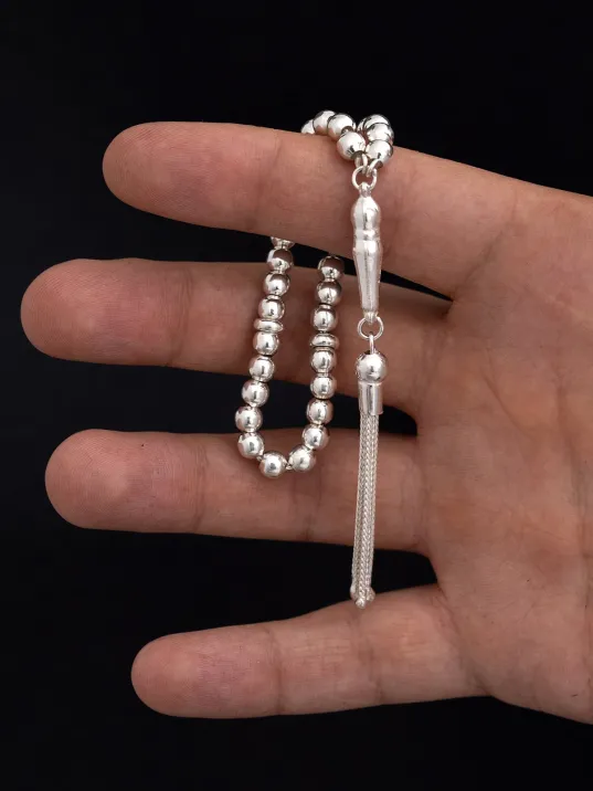 Gümüş Tespih Düz Küre Küçükboy 16gr