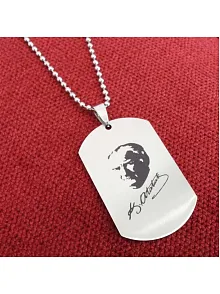 Erkek Çelik Atatürk İmzalı Zincir Kolye