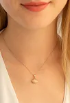 Kadın Gümüş Kolye - Rose Altın Kaplama İncili İstiridye Gümüş Kolye