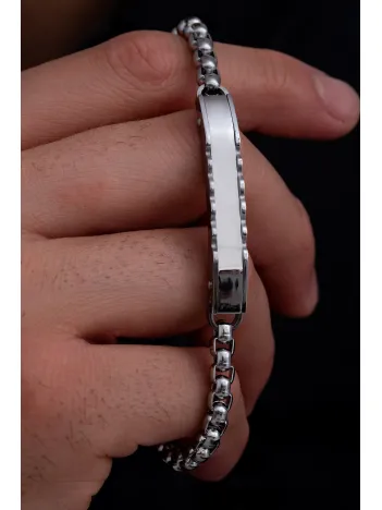 Erkek Çelik bileklik - Polo Zincirli İsim Yazılabilir Çelik Bileklik